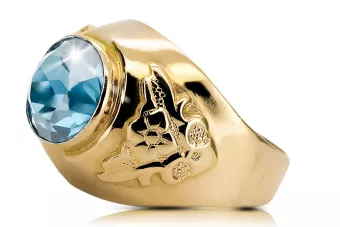 Ring Aquamarin 14 Karat Gelbgold Vintage vrc078y